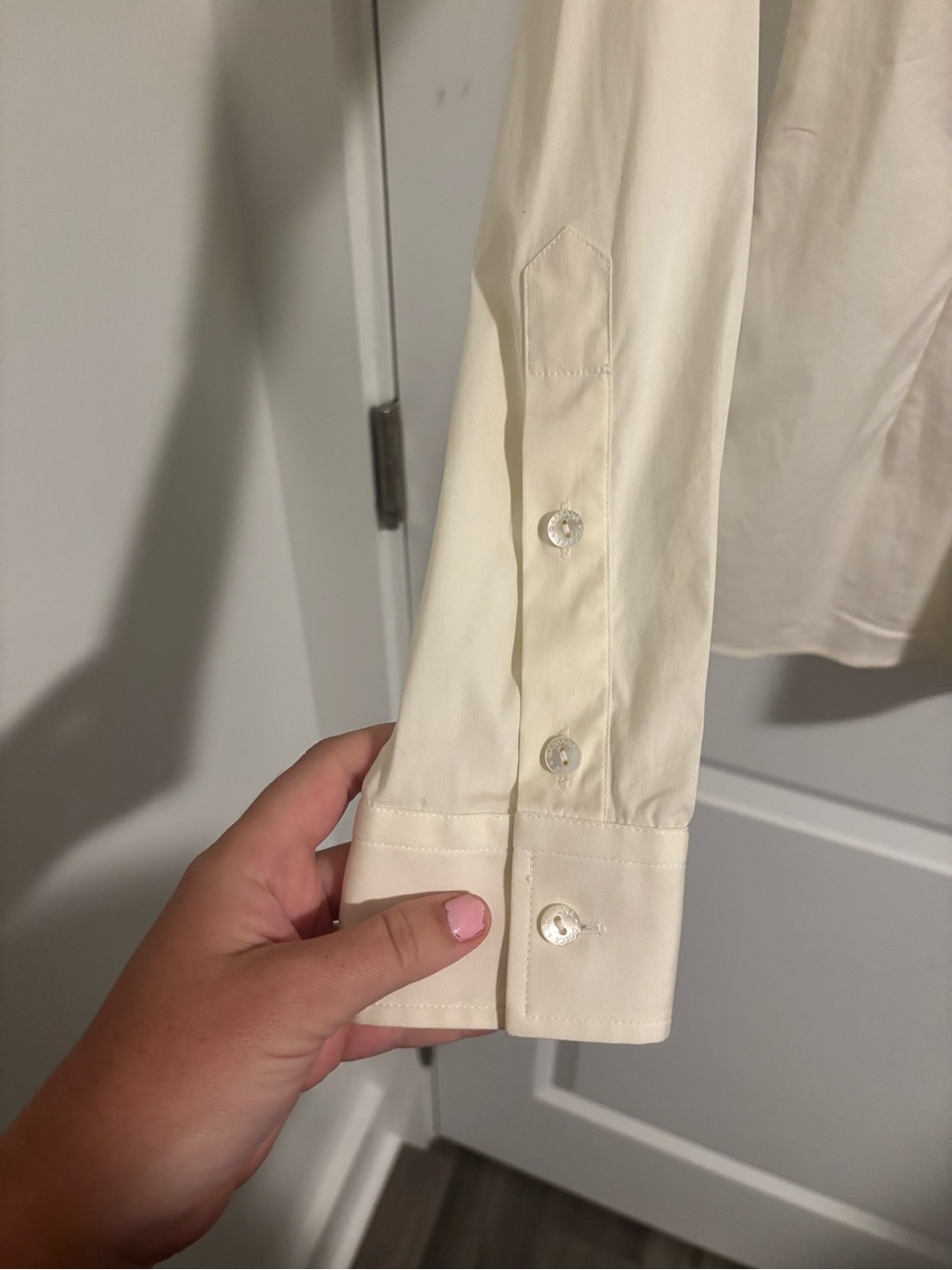 DOLCE & GABBANA Ecru Cotton Poplin Button Down Shirt Size 2 - Picture 4 of 7